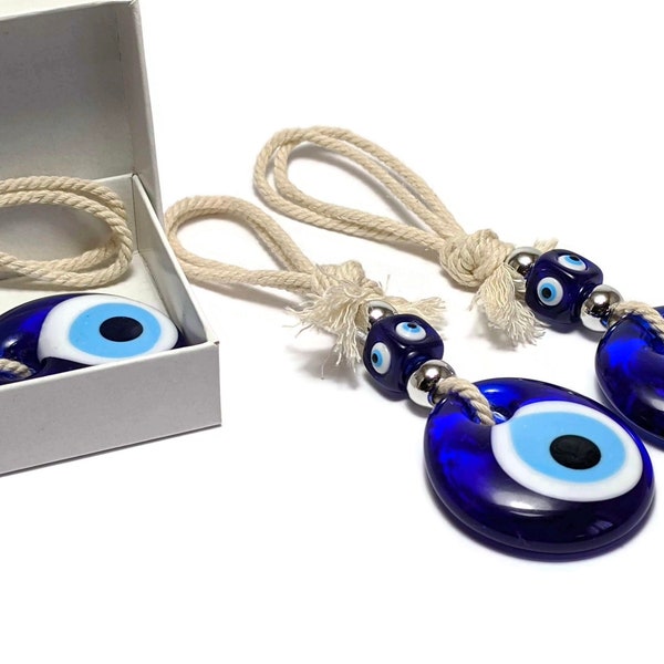 Evil eye glass charm, wall hanging, Greek gift, house protection