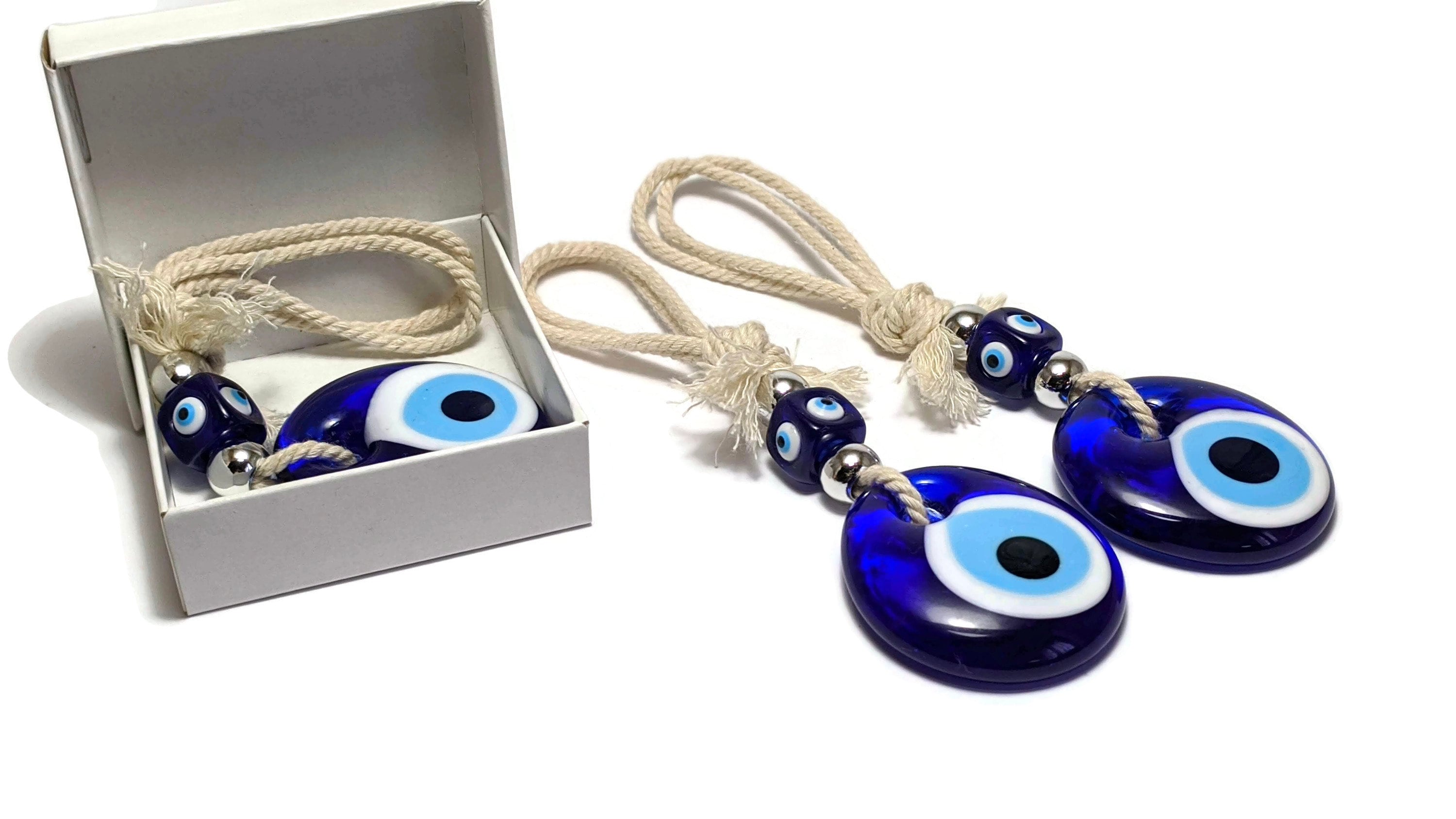 Oeil Bleu en Verre de 4 cm et Boite Cadeau, Idée Cadeau