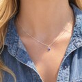 Tiny Sterling Silver Evil Eye Necklace - Minimalist Greek Jewelry