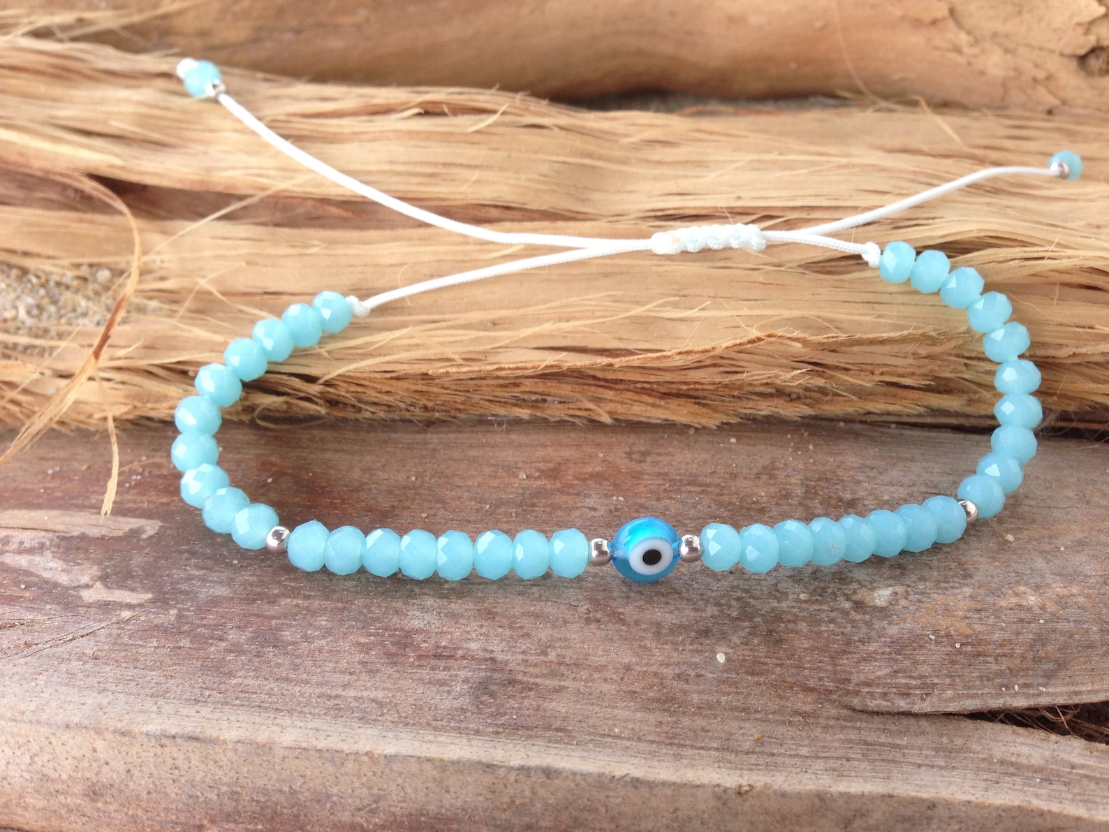 Evil Eye Crystal Beads Bracelet Womens Gift Etsy