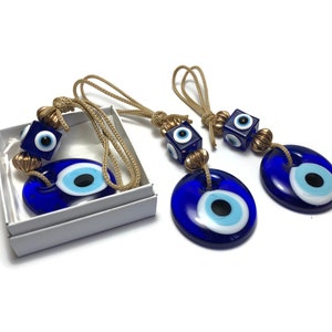 Szklany amulet złego oka - zawieszka ścienna - prezent grecki - ochrona domu