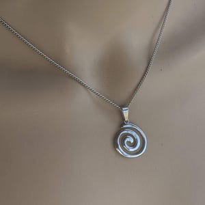 Spiral Pendant Necklace: Stainless Steel Greek Jewelry
