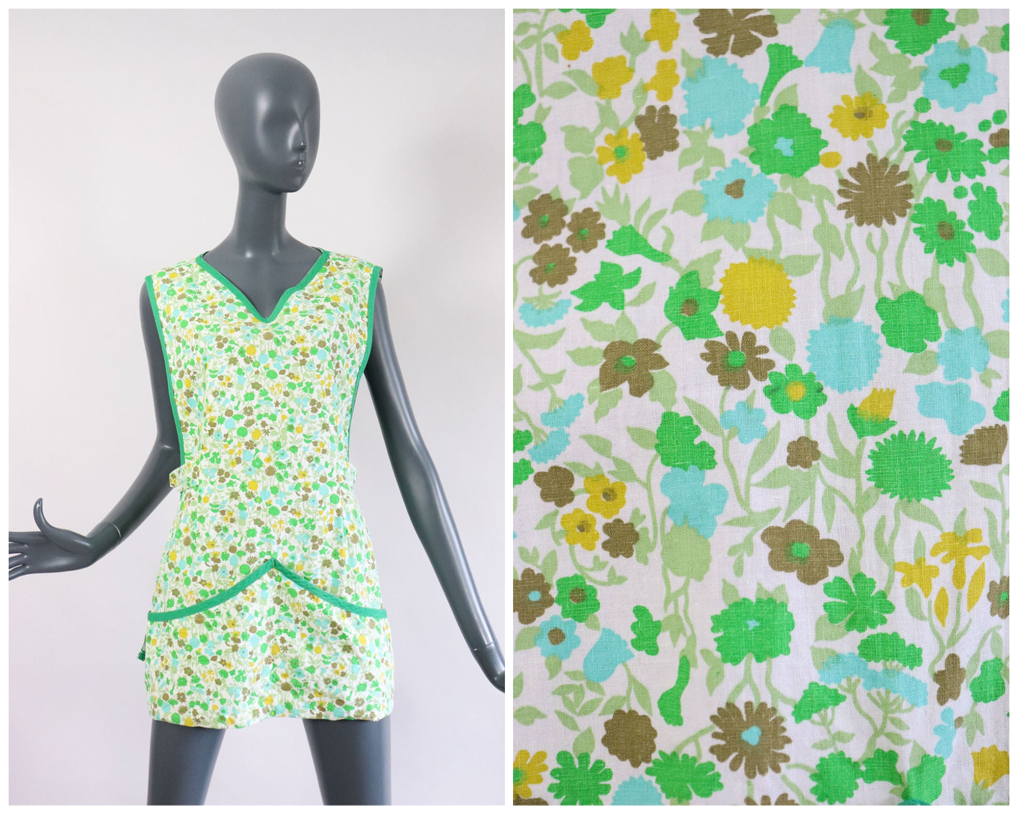 1960s Art Smock 60s Artist Shirt Work Apron Garden Gardener Etsy