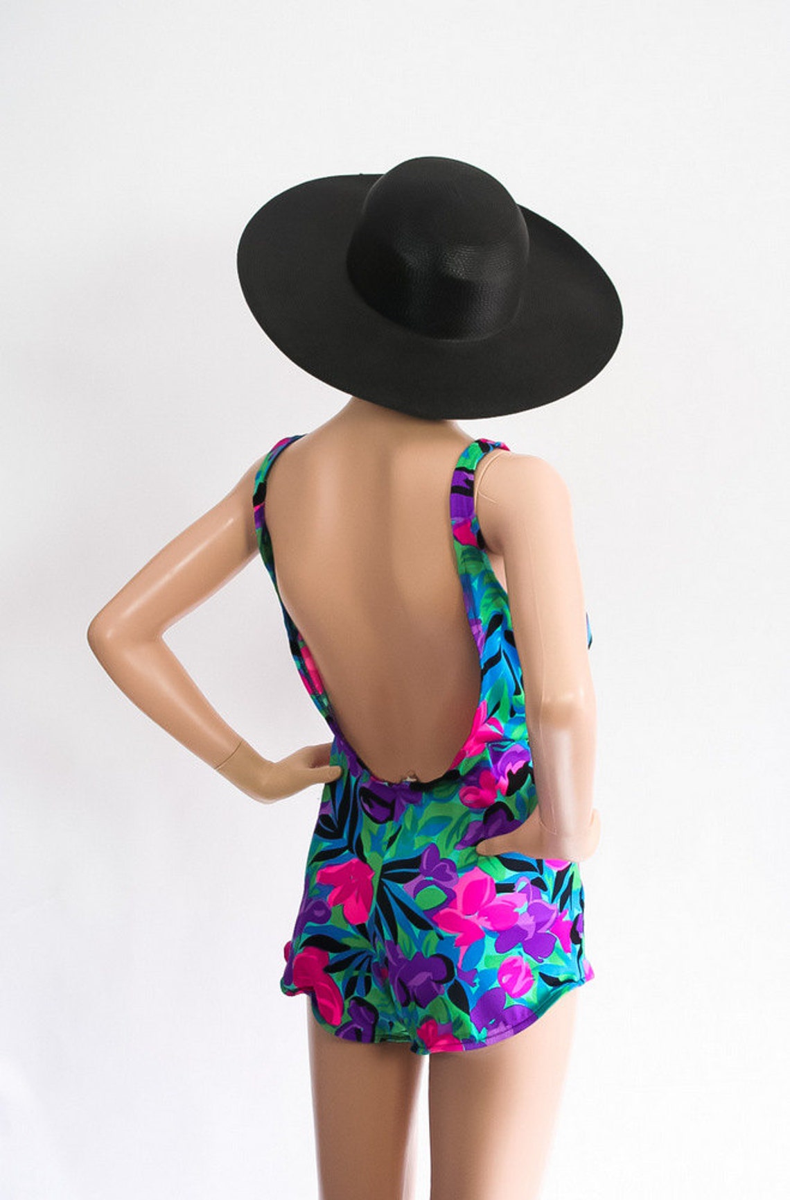Vintage Floral Tropical Maillot / 1970s Mod Hippie Bathing Etsy