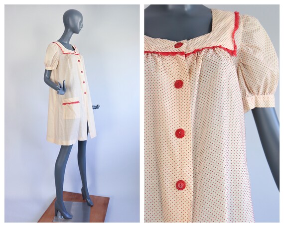 1930s Chore Dress 30s Smock Jacket Loungewear Dust