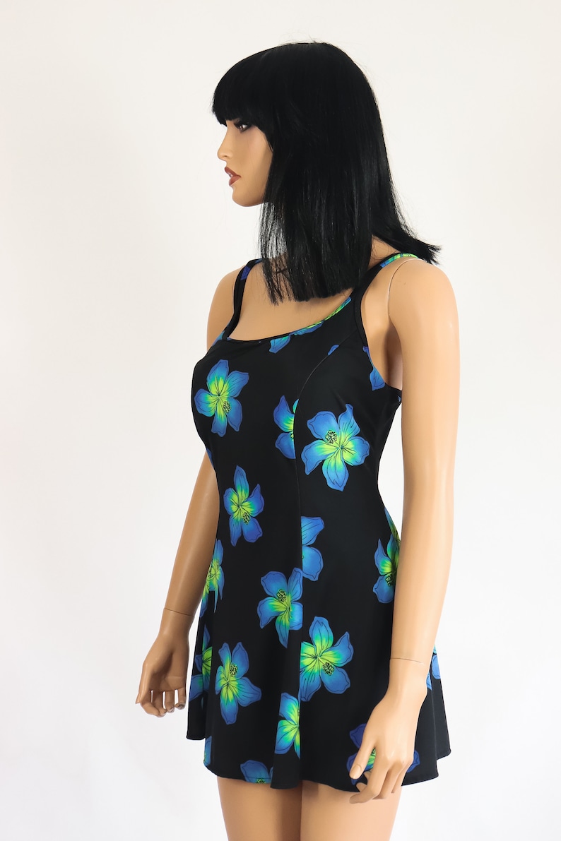 Skirted Bathing Suit ROMPER Mini One Piece Swim Dress Swimsuit Etsy