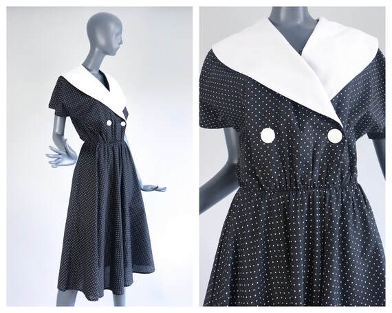 polka dot collar dress