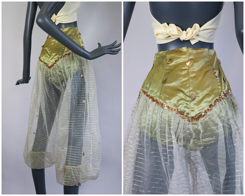1940s Costume 40s Harem Genie Pants Sheer Balloon Halloween Etsy