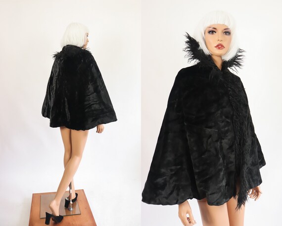 1900s Edwardian Velvet /& Horsehair Cape Antique 1900s Dark Brown Velvet Seal Fur Edwardian Cape Antique 1900s Witchy Gothic Capelet