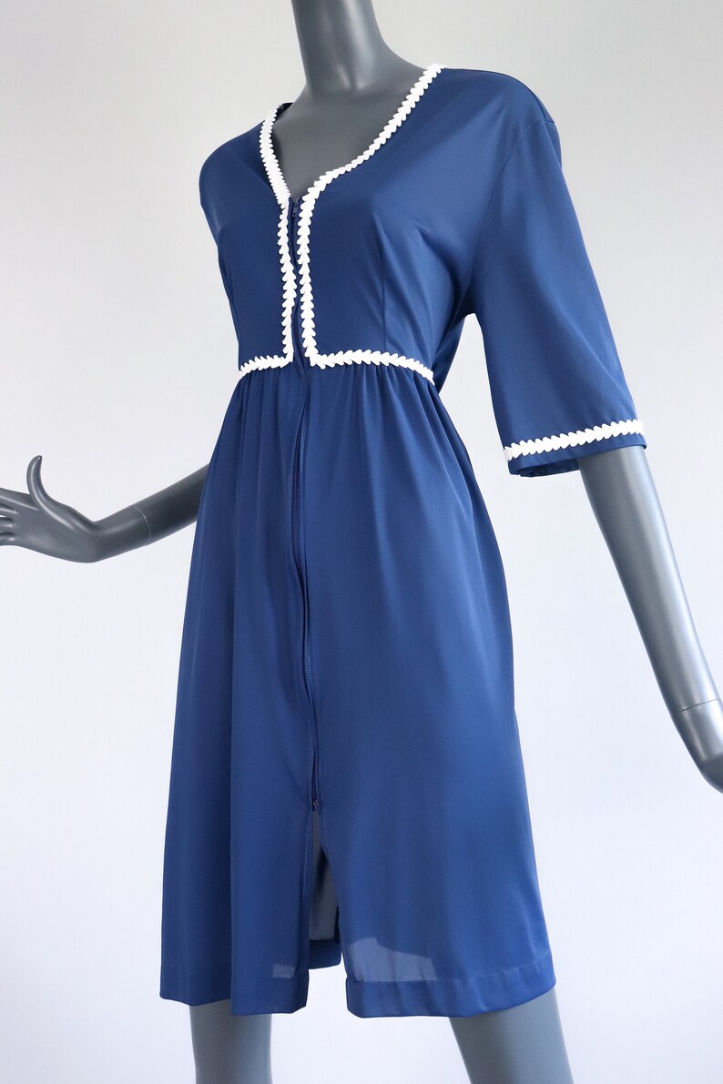 70s Zip Up Lounge Dress Prairie Peasant Nightgown Bohemian Etsy