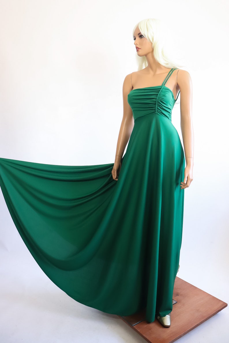 70s Green Maxi Dress 1970s Prom Party Gown Grecian Goddess | Etsy