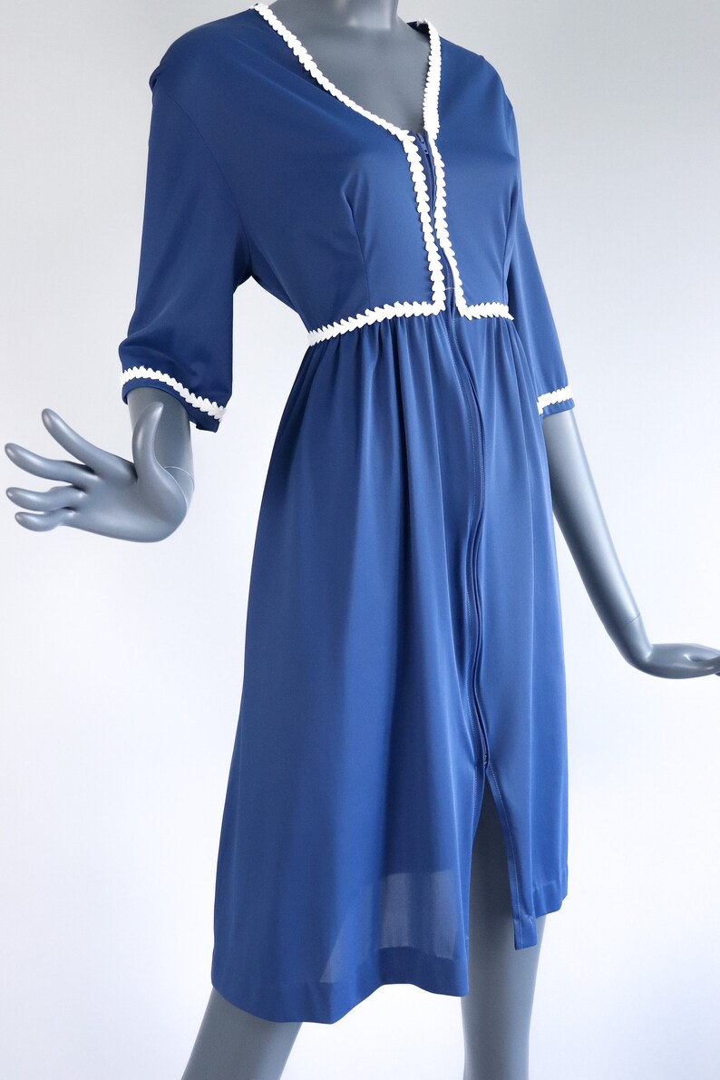 70s Zip Up Lounge Dress Prairie Peasant Nightgown Bohemian Etsy