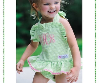 Its Here The NEW Abby One Piece Seersucker Swim Suit PDF Sewing Pattern sizes 3-6m-6