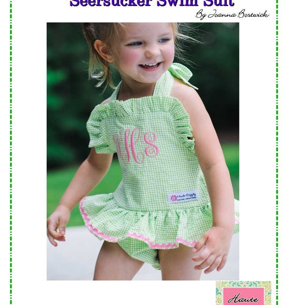 Its Here The NEW Abby One Piece Seersucker Swim Suit PDF Sewing Pattern sizes 3-6m-6