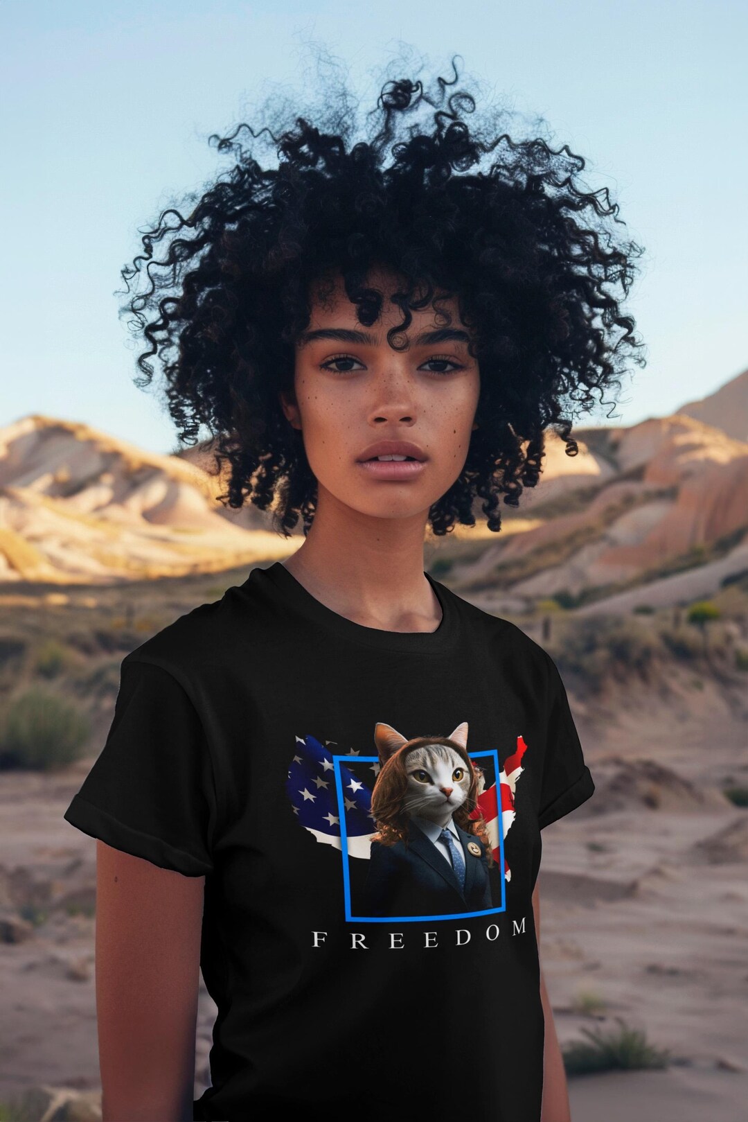 FREEDOM CAT T-SHIRT - Etsy
