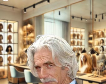 Men’s Grey Wig Short Bob, Silver Gray Wig, Wavy Costume Wig, Halloween Cosplay Wig, Anime Party Wig, Old Man Costume Wig