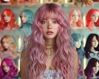 Peluca rosa, peluca sin pegamento, peluca con encaje frontal, peluca de encaje HD, pelucas para mujer, peluca de cabello humano, peluca rosa elegante, peluca asequible, pelucas