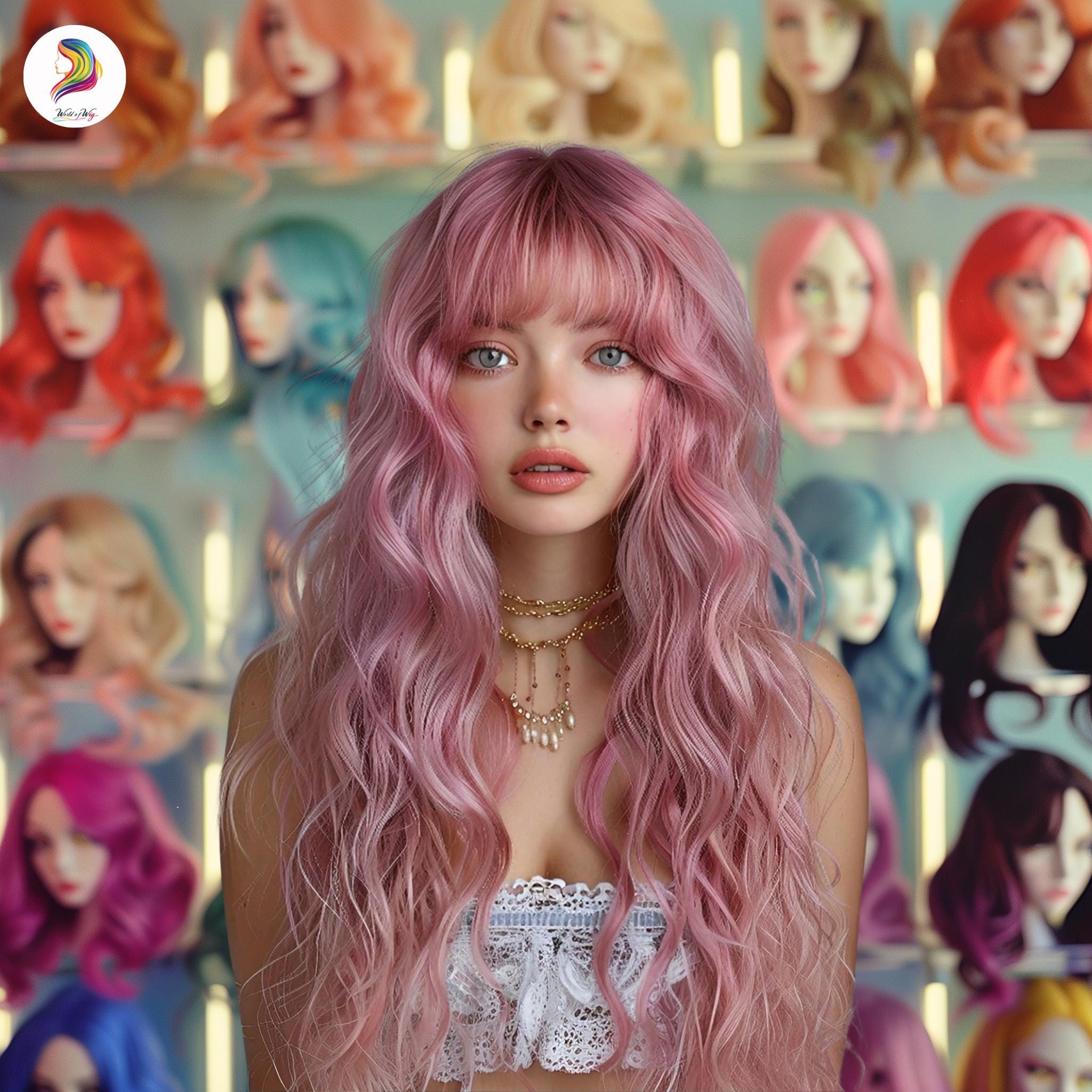 COPY - Custom pink hair wig handmade trendy color hair human hair Newhairagendawigdetail4_cda066  main image 2