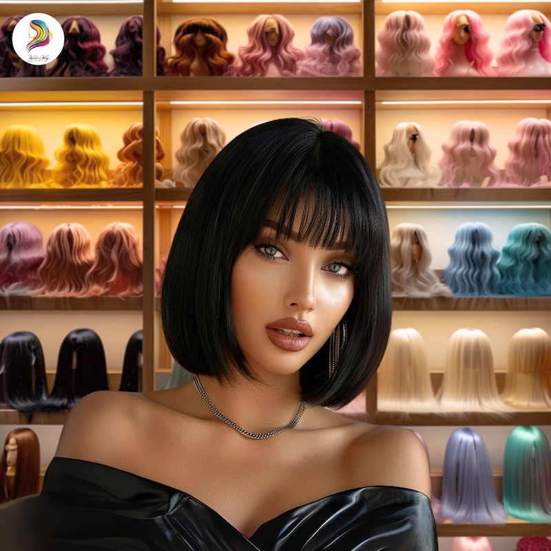 Short Black Anime Wig - Etsy