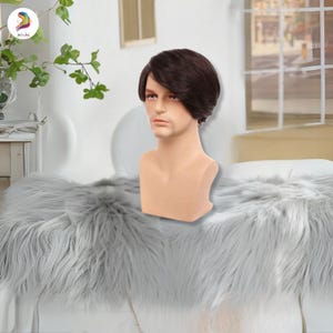Brown Men Wig Comfortable Daily Wear, Men&#39;s Short Brown Straight Wig, Natural-Looking Hairpiece for Men, Stylish Short Synthetic Wig