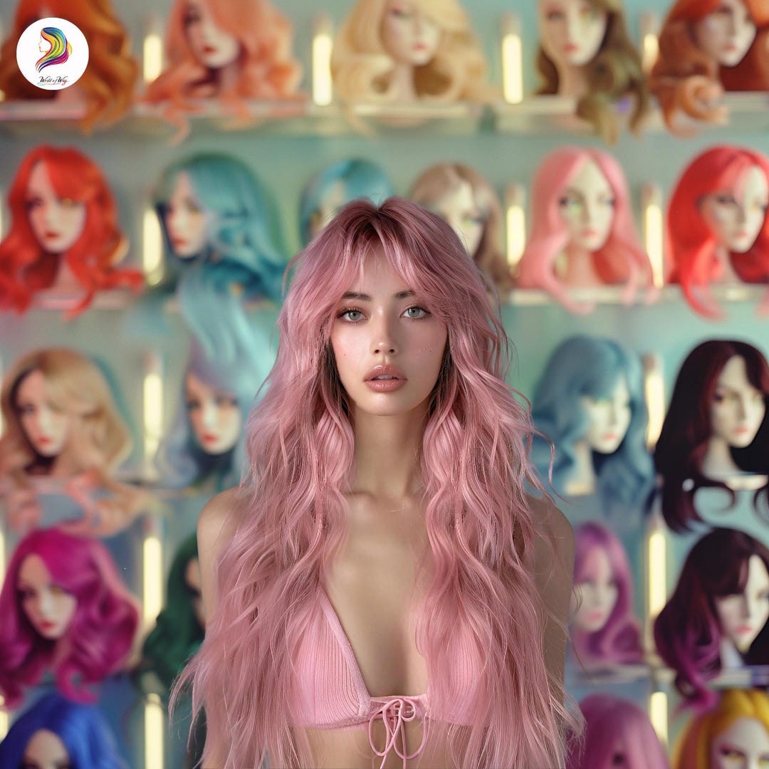 Glam Wig Adult Pink Short Fringed Fantasy Costume Hair main image 1