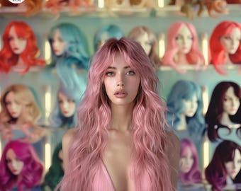 Pink Wig for Cosplay and Party, Stylish Cosplay Wig, Anime Wig, Pink Costume Wig, Wigs for Women, Long Pink Wig, Vibrant Party Wig