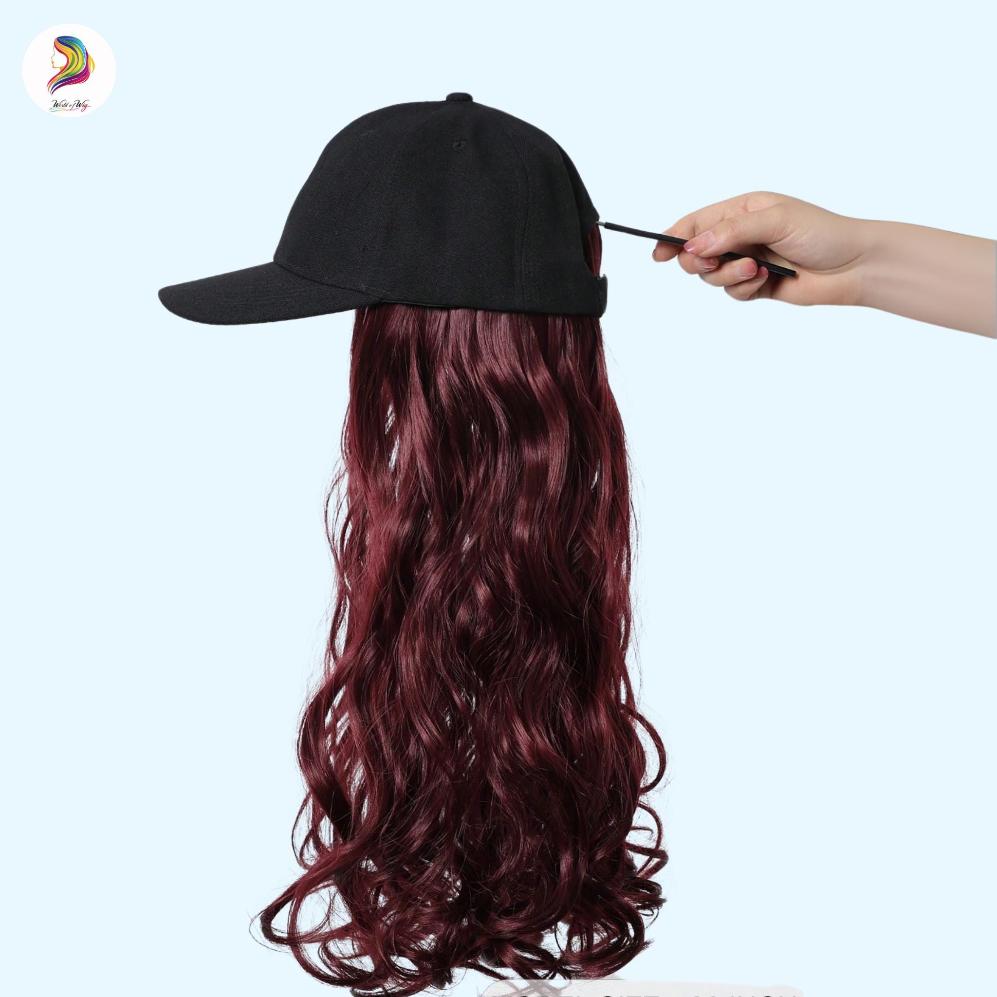 Baseball Cap Red Wig, Glueless Wig for Women, Hair Wig, Lace  display picture 2