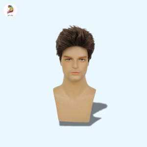 Men&#39;s Brown Wig, Natural-Looking Short Wig for Men, Comfortable Synthetic Hairpiece, Stylish Men&#39;s Hair Replacement Wig