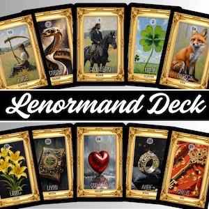 Gypsy Deck - Lenormand Deck - Lenormand Digital Cards - Gypsy Oracle Cards - Oracle Lenormand - Printable Digital Download - Digital