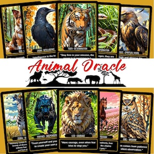 Animal Oracle Deck - Animal Spirit Cards - Animal Totem Cards - Lenormand Cards - Spirit Animal Deck - Animal Cards