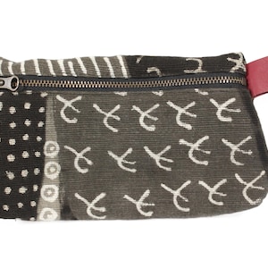 Bolsa con cremallera de tela de barro gris
