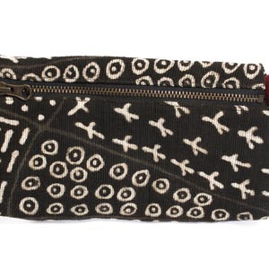 Black and White Mud Cloth Zippered Pouch