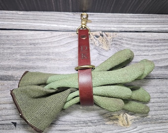 Porta guanti in pelle / Clip per guanti da cintura / Appendi guanti in pelle / Porta guanti da pompiere / Passante per guanti da giardinaggio all'aperto