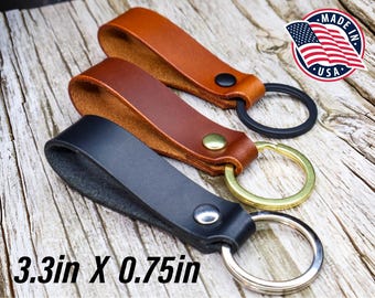 Chaveiro de couro personalizado | Chaveiro de couro personalizado | Chaveiro com nome personalizado | Chaveiro gravado | Chaveiro de couro | 3,3 pol x 0,75 pol