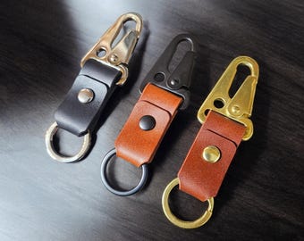 Handgefertigter Leder-Schlüsselanhänger für Männer - Premium-Jubiläumsgeschenk, Trauzeugen-Geschenk, personalisierter Leder-Schlüsselhalter