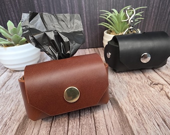 Full Grain Italian Leather Dog Poop Bag Holder With Lobster Clasp – Durable Dog Walking Accessory Gift For Dog Owners & Trainers