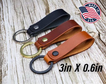 Custom Leather Keychain | Personalized Italian Leather Keychain | Custom Name Keychain | Engraved Keychain | Leather Key Fob | 3in x 0.6in