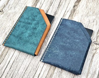 Personalized Slim Leather Card Holder Minimalist Front Pocket Wallet Handmade Leather Wallet Gift for Men