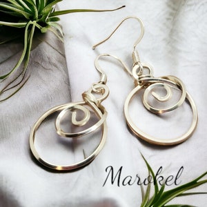 Small Silver Wire Earrings: Minimalist Curved Dangle