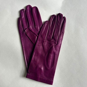 NEW! Plum Italian Leather Gloves - Made In Florence, Sz. 7 (S/M)