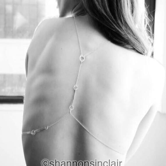 Blanche Sterling Silver Body Chain with Hand Hammered Charm