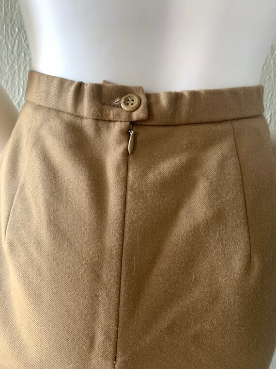 Vintage Pendleton Camel Pencil Skirt - Lined, 100… - image 2