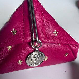 Fuchia Pink Italian Leather Fold Coin Purse - Made in Italy