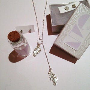 BEST SELLER Handmade Sterling Silver Lariat Necklace With Floral Motif Charms