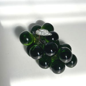 MCM Glass Grape Clusters | Amber | 4 Colors Avail. Solid Glass Grapes | Tabletop Decor | Vintage Kitsch Grapes
