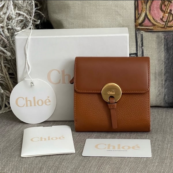 Chloe Walnut Brown Leather Wallet - 100% Authentic