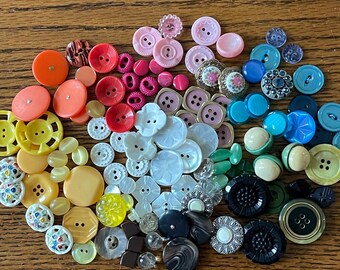 3) Vintage Button Assortment - MOP - Metal - Plastic - Bakelite - Wood- Pearl - Crafts Sewing Paper Arts