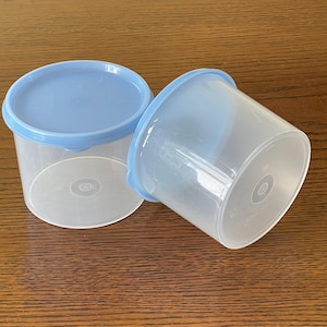Vintage Tupperware 20oz Containers - Set of 2 Clear Storage Canisters
