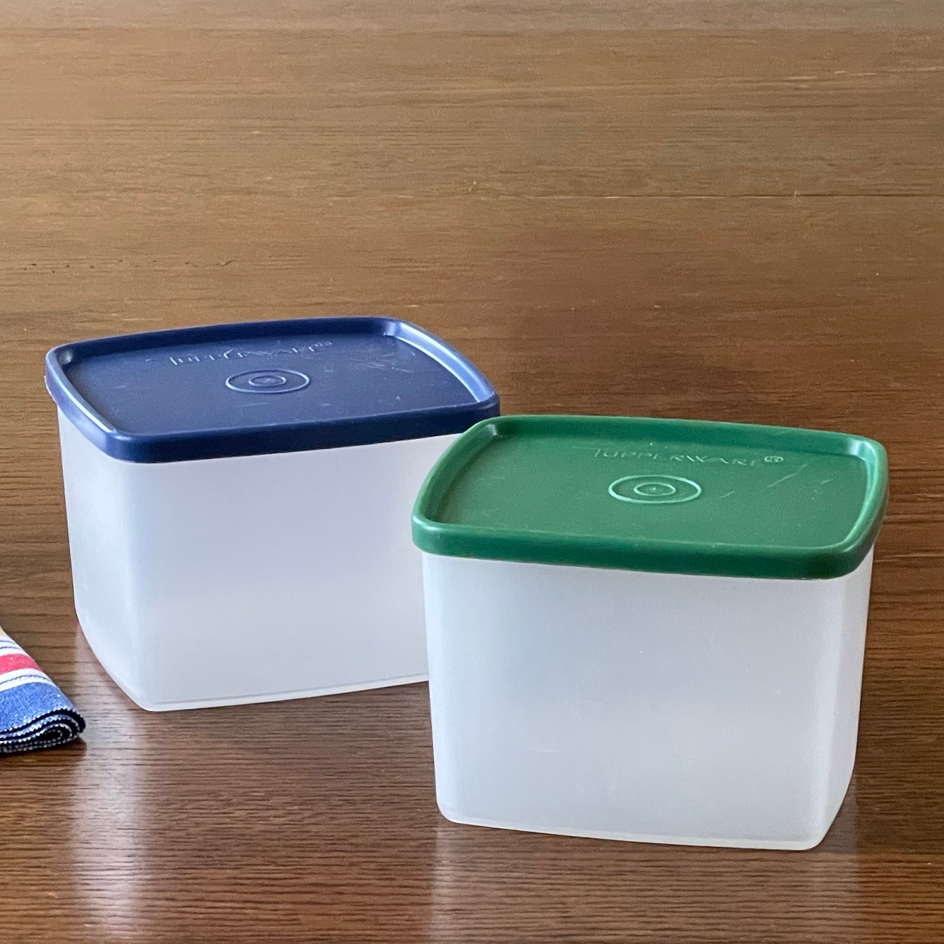 Tupperware Freezer Mates Plus Small Shallow 450ml Papaya Lid Container 