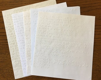 Braille Pages Creamy Off White Vintage Ephemera Textured Paper Arts Cards Collage Mixed Media Art Journaling Smash Books